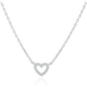 Women 14K Gold Plated Cubic Zirconia Heart Cute Dainty Love Pendant Necklaces